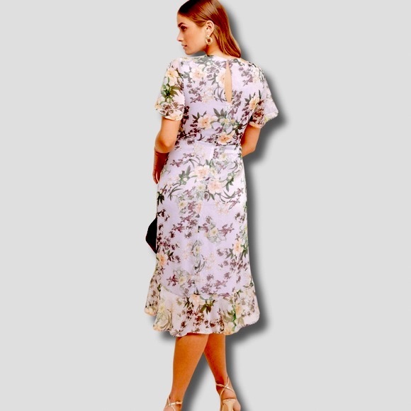 ASTR The Label Cinched Floral Mermaid Dress Sz. Large - Picture 8 of 13